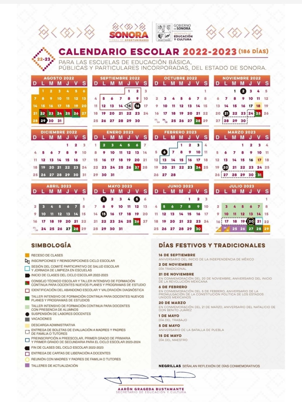 Presentan Calendario Escolar 2022 2023 Para Educación Básica En Sonora Ser Noticia 6171